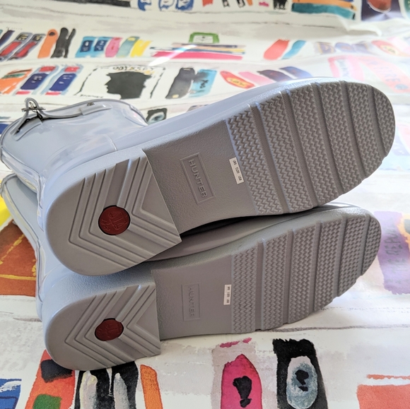 NEW Hunter Refined Short Rain Boots Glossy Gray 8 - Picture 8 of 8